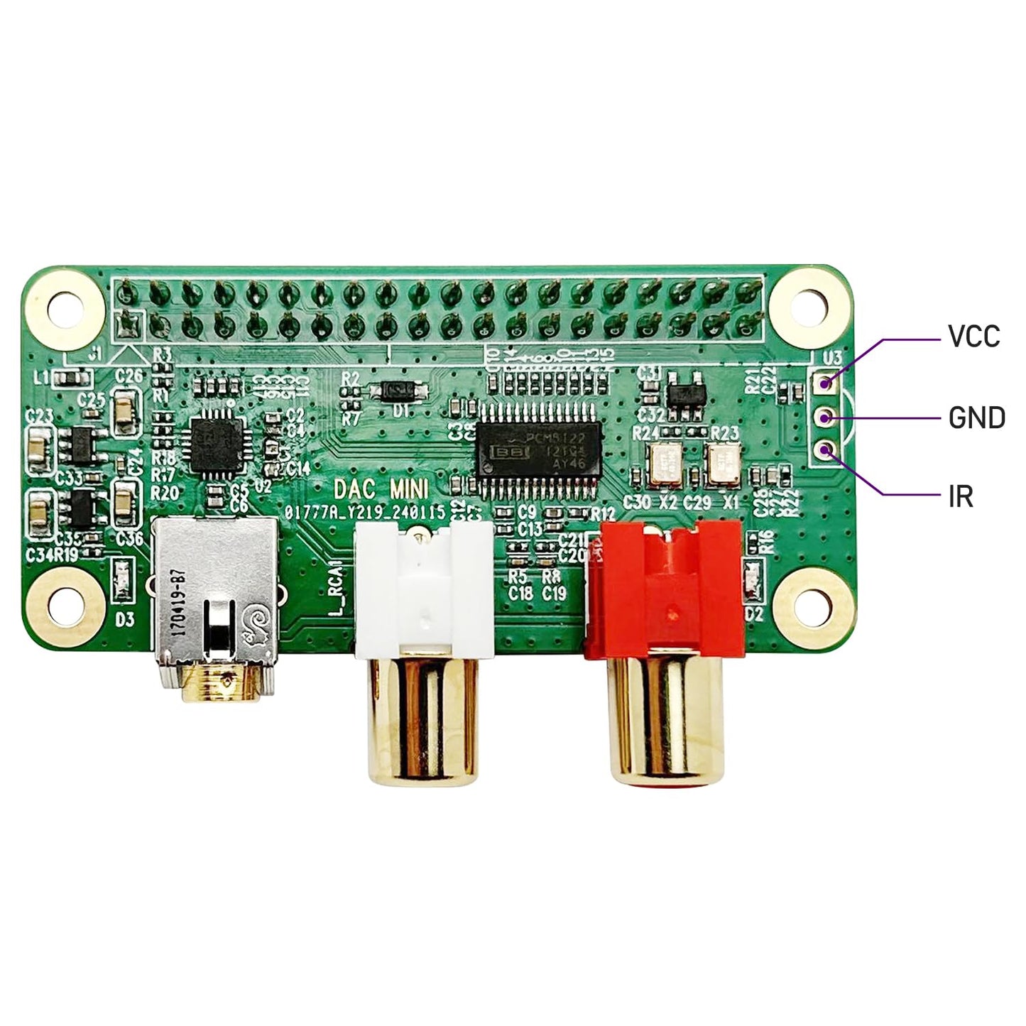 Innomaker Raspberry Pi HiFi DAC MINI HAT PCM5122 HiFi DAC Audio Card Expansion Board for Raspberry Pi Zero/Zero 2/Zero 2W/Pi5/Pi4